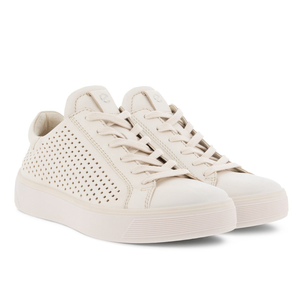 ECCO Womens Sneakers Beige - Street Tray Laced - UHI-972401